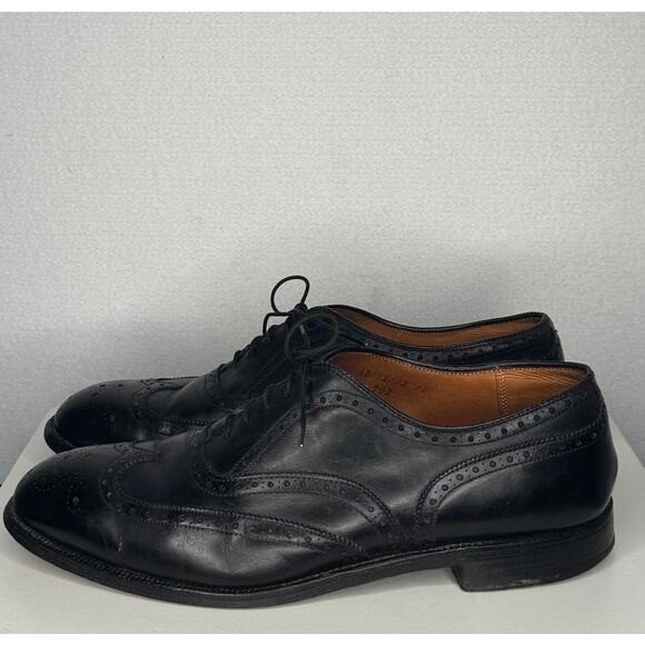 Alden England Black Leather Wingtip Brogue Shoes 12D Vintage main image 15